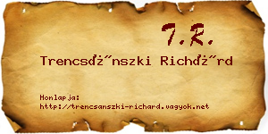 Trencsánszki Richárd névjegykártya